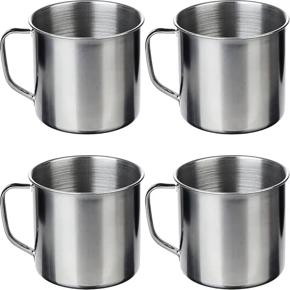 Kit 4 Canecas Inox 450 ml Vintage