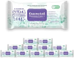 12 Pacotes Toalhas Umedecidas Adulto 48fls - Essencial Premium Care
