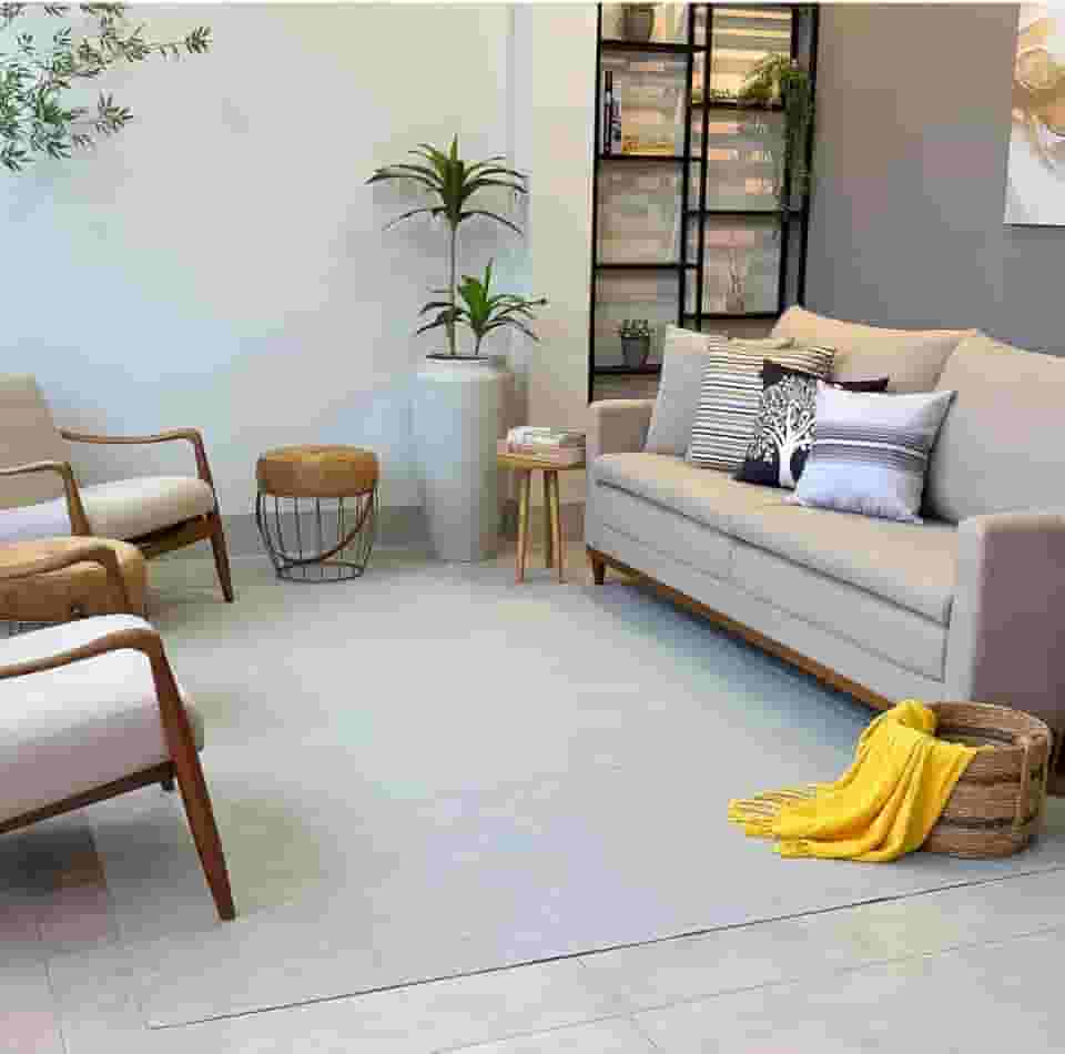 Tapete Antiderrapante Retangular Moderno, 300x250 cm, Sintético, para Sala de Estar e Quarto (Cinza Riscado)