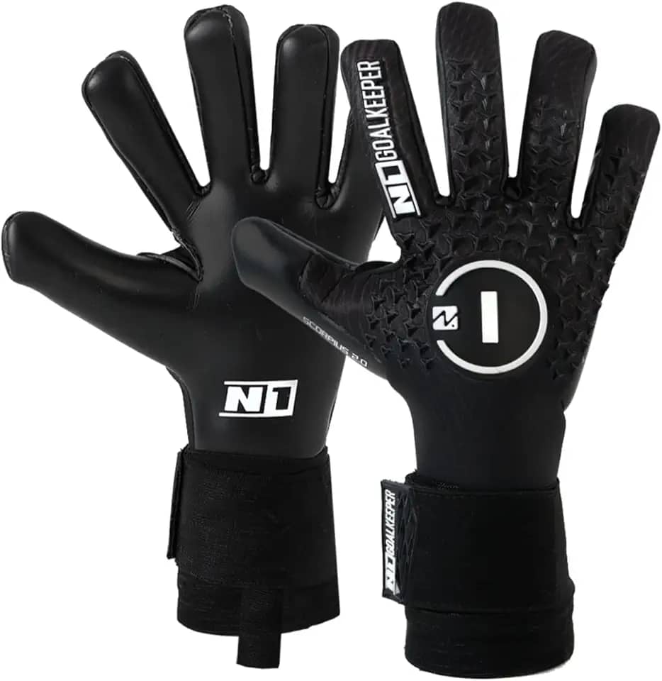 Luva Goleiro Profissional N1 Scorpius 2.0 Cor:Black, Tamanho:8