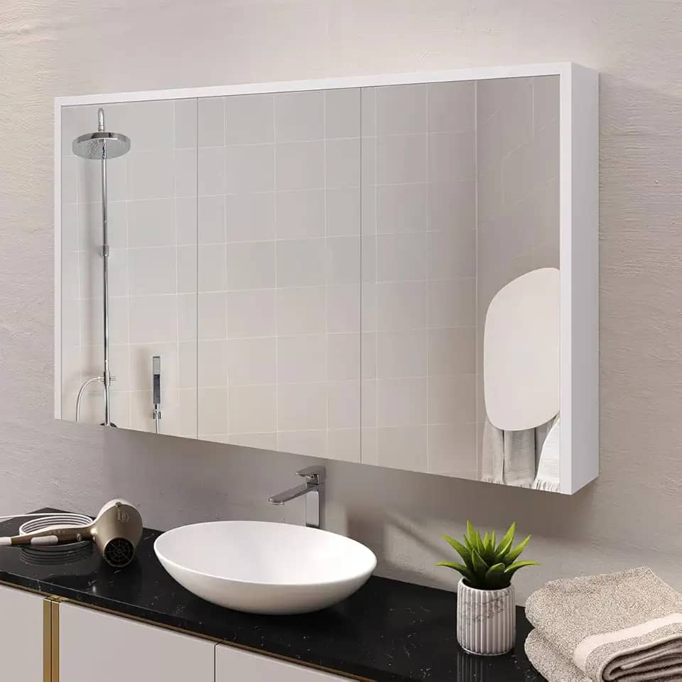 Espelheira Trindade 3 Portas Com Amortecedor Branca (Branco)