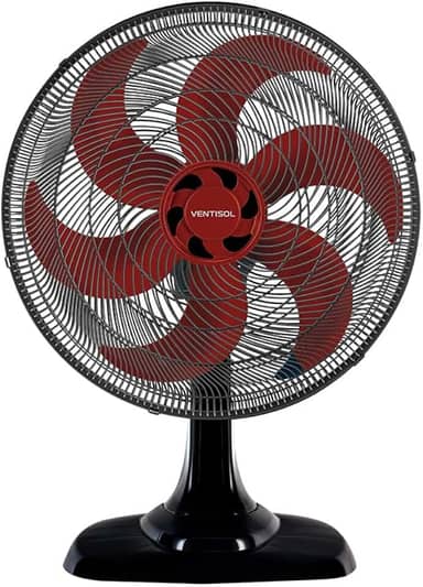 Ventisol Ventilador de Mesa Oscilante, Turbo 6 Pás Premium, Vermelho, 50cm, 220V