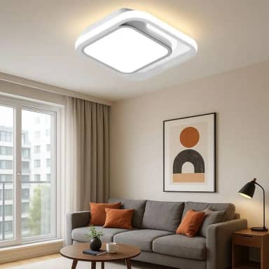 Luminária LED Luz Plafon Teto Quadrado Sobrepor 24w 3 em 1 (Quente, neutro, fria) Modelo Outy Branco