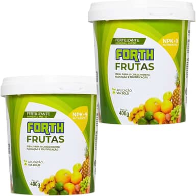 Kit 2 Forth Frutas 400g, Fertilizante, Adubo para Plantas Frutíferas, Nutritivo, Micronutrientes, NPK