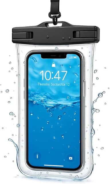 Capa Case para Celular a Prova D'Água Impermeável Transparente Universal Proteção Completa IPX8 Sensível ao Toque Ideal para Praia Trilhas Piscina Viagens (PRETA)