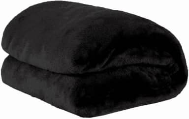 Cobertor Manta Microfibra Solteiro 01 Peça (Toque Aveludado) - Preto