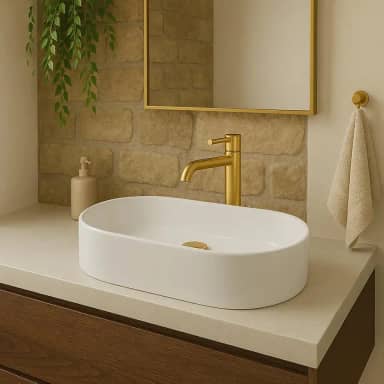 Cuba Branca Para Banheiro Lavabo Pia Apoio Sobrepor Oval 43x25 Íris - Beltempo