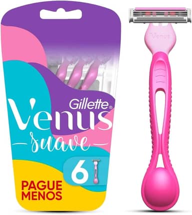 Gillette Venus Suave, Aparelho de Depilação Descartável com Aloe, 6 Uds