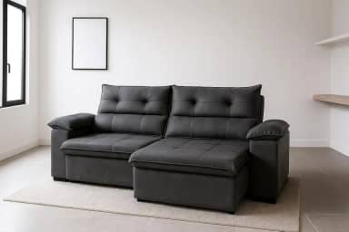 Sofá Compacto 2 Lugares Aconchegante Reclinável e Retrátil Bel Veludo Cinza LIMOV (1,50)