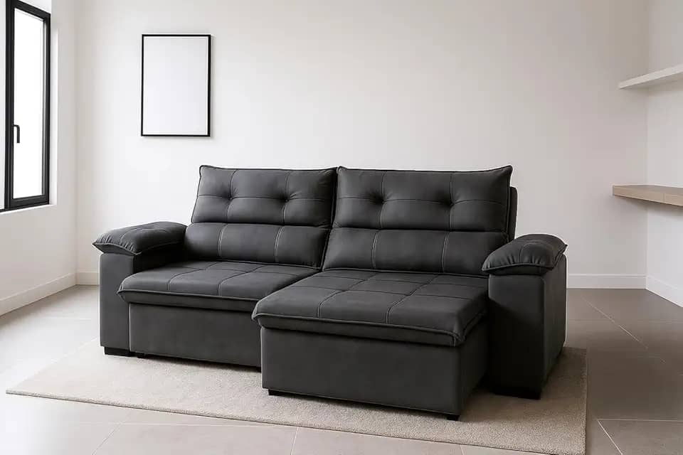 Sofá Compacto 2 Lugares Aconchegante Reclinável e Retrátil Bel Veludo Cinza LIMOV (1,50)