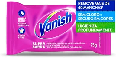 Vanish Tira Manchas Em Barra 75G Para Roupas Coloridas