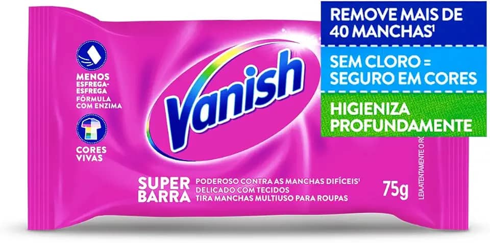 Vanish Tira Manchas Em Barra 75G Para Roupas Coloridas