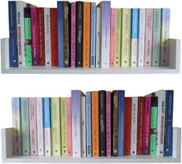 2 Prateleiras para Livros em MDF Branco - Decoração Tendência 001 60