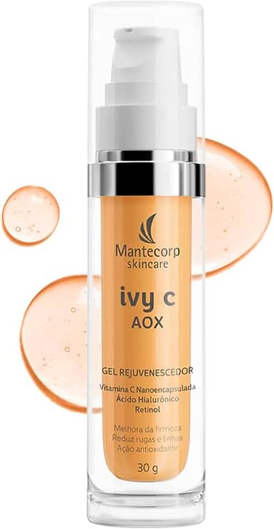 Gel Rejuvenescedor Facial Ivy C AOX - 30g - Fórmula com Vitamina C e Ácido Hialurônico - Auxilia a Reduzir Linhas e Rugas Finas - Textura Leve - Mantecorp