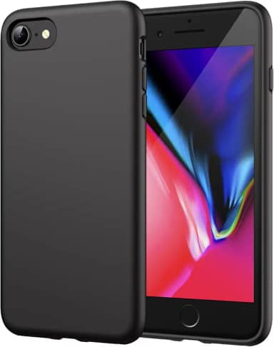 JETech Capa de Silicone para iPhone SE 3/2 (Edição 2022/2020)/ iPhone 8 e iPhone 7 4,7 Polegadas, Case Capinha Protetora para Corpo Inteiro com Toque Suave e Sedoso (Preto)