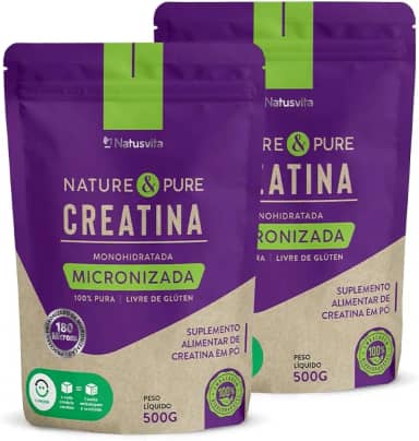 Creatina Pura 1kg Monohidratada Micronizada à 180 mícrons. 101% de Pureza em Laudo. Livre de Metais Pesados
