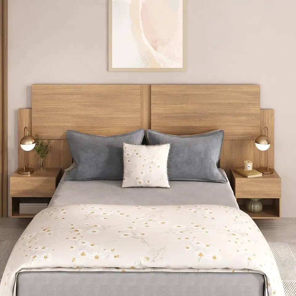 Cabeceira Casal/queen com 2 Mesas de Cabeceira 232cm Multimóveis Mp4317 Madeirado