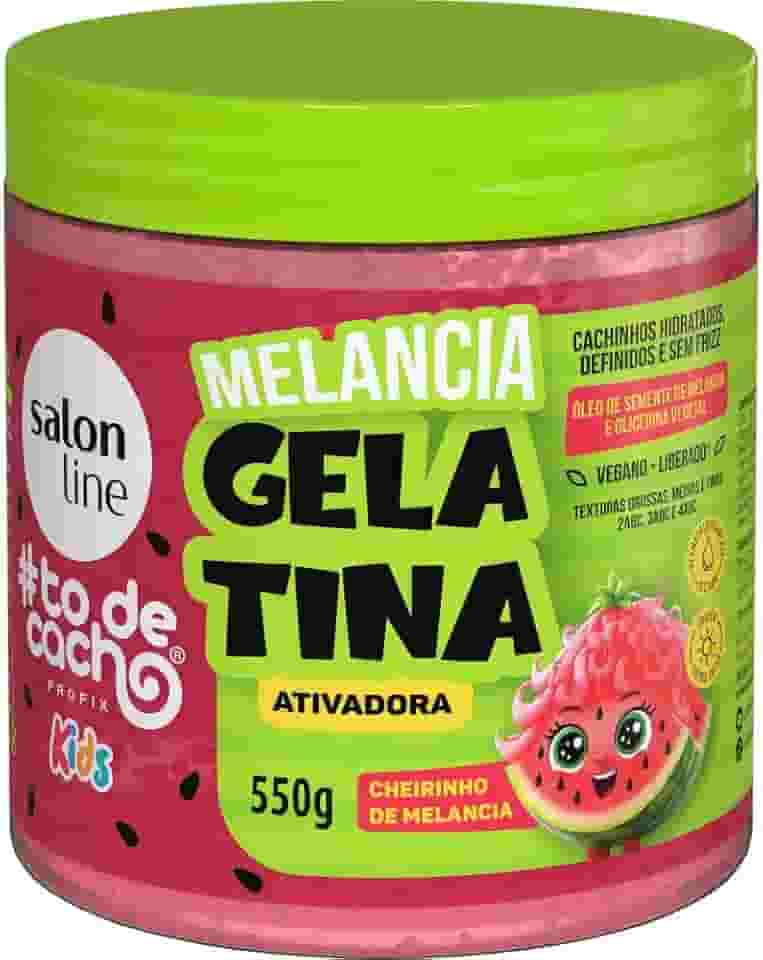 Salon Line, Gelatina Ativadora, #TodeCacho Kids, Melancia, Vegano - Para Cabelos Ondulados, Cacheados e Crespos, 550g