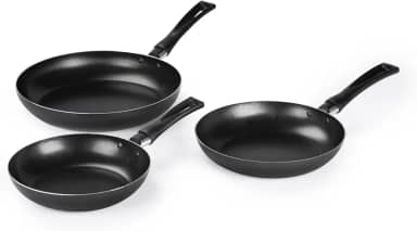 Kit de Frigideiras Rochedo Basic 3 Peças - 18cm, 20cm e 24cm - Antiaderente Durável, Fácil de Limpar e Compatível com Fogões a Gás e Elétricos