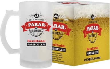Caneca de Vidro Premium 500ml para Cerveja Chopp Presente Amigo Oculto Colecionador Aniversário Casamento Confraternização Elegante Festa Celebração Drinks Churrasco Bar