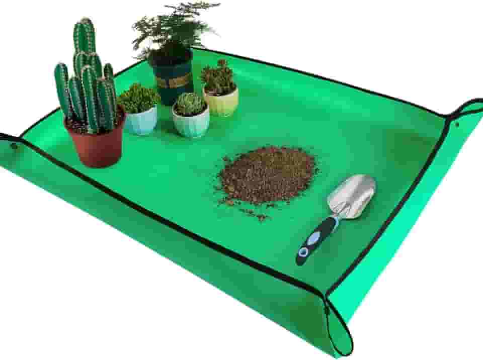 Tapete grande para replantio de plantas de interior de 99 cm x 78,7 cm, mesa de controle de bagunça, jardineiro, bandeja portátil para vasos de suculentas, tapete de jardim, presentes de jardinagem para mulheres, presentes para mulheres