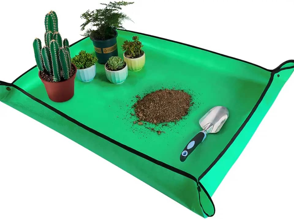 Tapete grande para replantio de plantas de interior de 99 cm x 78,7 cm, mesa de controle de bagunça, jardineiro, bandeja portátil para vasos de suculentas, tapete de jardim, presentes de jardinagem para mulheres, presentes para mulheres