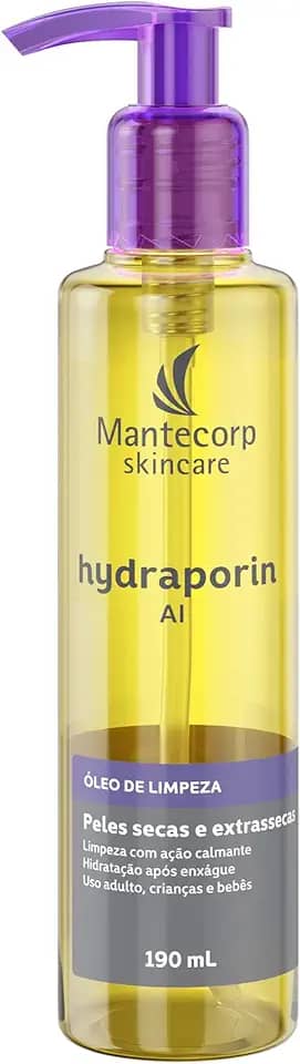 MANTECORP - Óleo de Limpeza Hydraporin AI - Limpa e Hidrata a Pele, Hidratação Intensa para Peles Secas e Sensíveis, Ação Calmante - 190ml