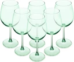 LYOR - Conjunto 6 Taças para Vinho Gourmet 600ml Verde Vidro