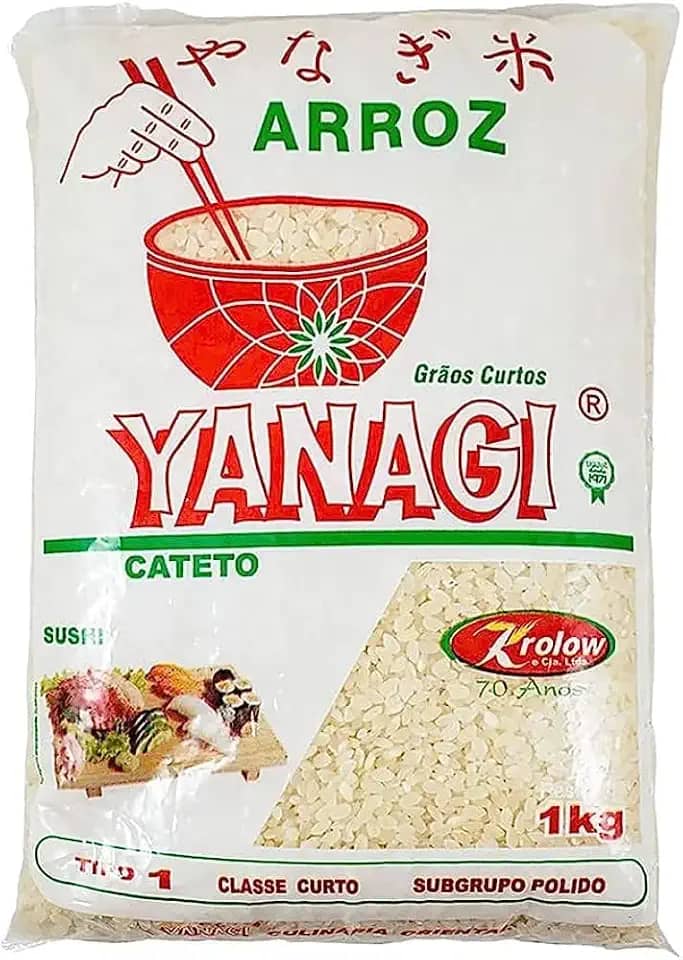 Arroz Japonês Yanagi Cateto Grão Curto Sushi Primeira Classe 1kg