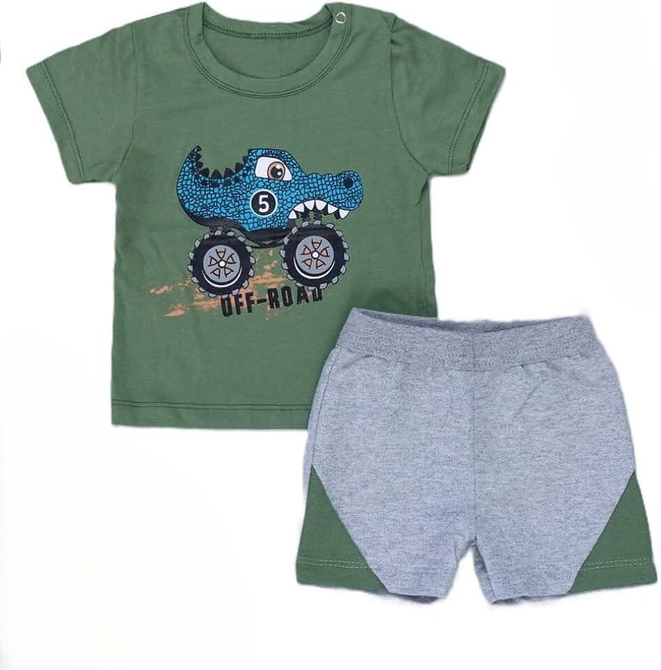 Conjunto Bebê Menino Camiseta Manga Curta Estampada e Bermuda Loja Era Uma Vez – Conforto e Estilo para o Verão