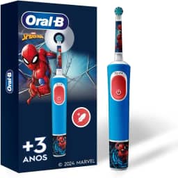 Oral-B Marvel Homem-Aranha, Escova de Dentes Elétrica Infantil (+3 anos), 4 Adesivos Personalizáveis, Vermelha