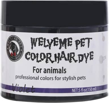 WELYEME Tintura de pelo de cachorro, tintura permanente de pelos para animais de estimação, tintura profissional segura para cães, cor brilhante para cães e cavalos (violeta-2)