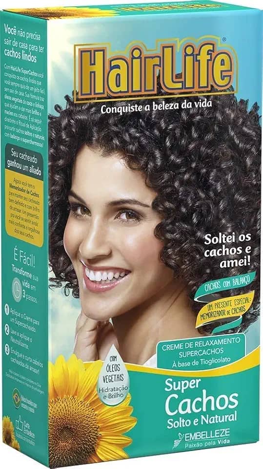HairLife Creme Relaxante Super Cachos Solto E Natural Kit Hairlife