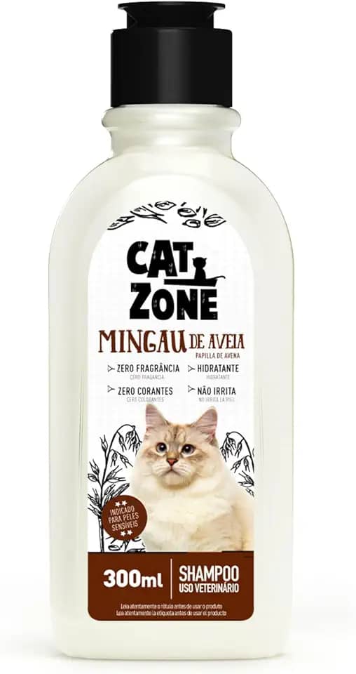 CAT ZONE Shampoo Para Gatos Mingau Aveia - 300 Ml