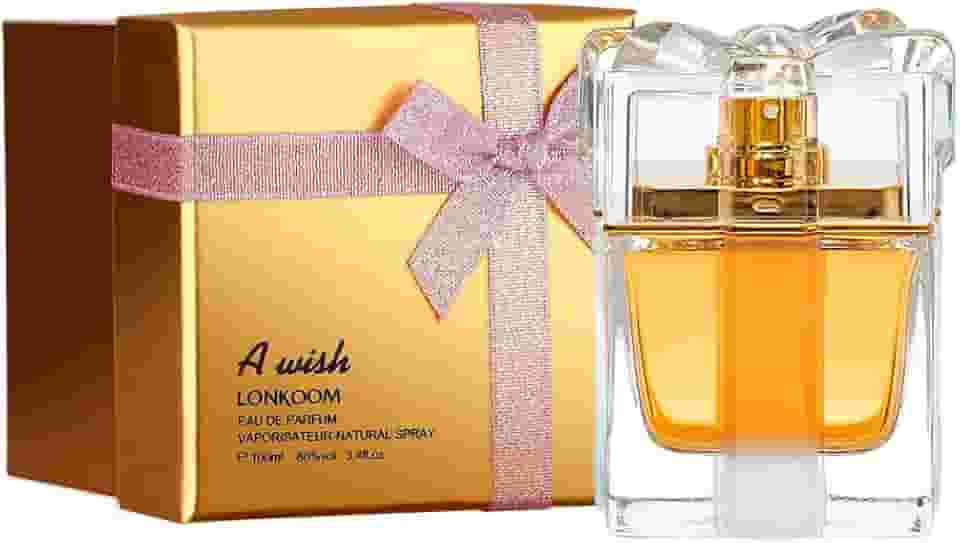 LONKOOM A Wish Perfume Feminino Eau de Parfum Original Spray, Floral frutal Notas de pera, Rosa,Jasmim,Baunilha (100ml)