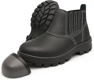 Botina de Segurança Com Bico de Aço Bota de Couro Relax Com Elástico Para Trabalho Tam.33-46
