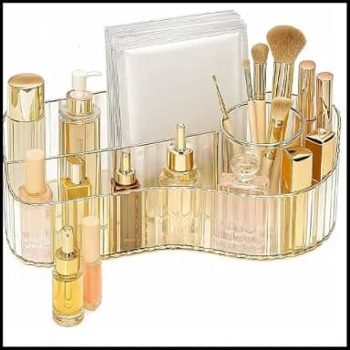 Organizador de Maquiagem, Porta Cosméticos, Pincel. De Mesa Ideal para Penteadeiras, Banheiros, Closet escritório e Salões Beleza. Porta treco com requinte e charme Acrílico resistente Premium