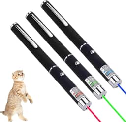 FOBSERD 3 peças ponteiro vermelho verde azul para gatos, cães, animais de estimação, brinquedos interativos para exercícios de perseguição para gatos internos, controles remotos de apresentação para