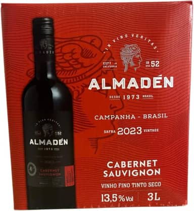 VINHO ALMADEN TINTO SECO CABERNET SAUVIGNON BIB 3 X 3 LTS