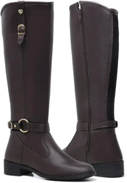 Bota Feminina Cano Longo Montaria Aurora com Zíper e Fivela