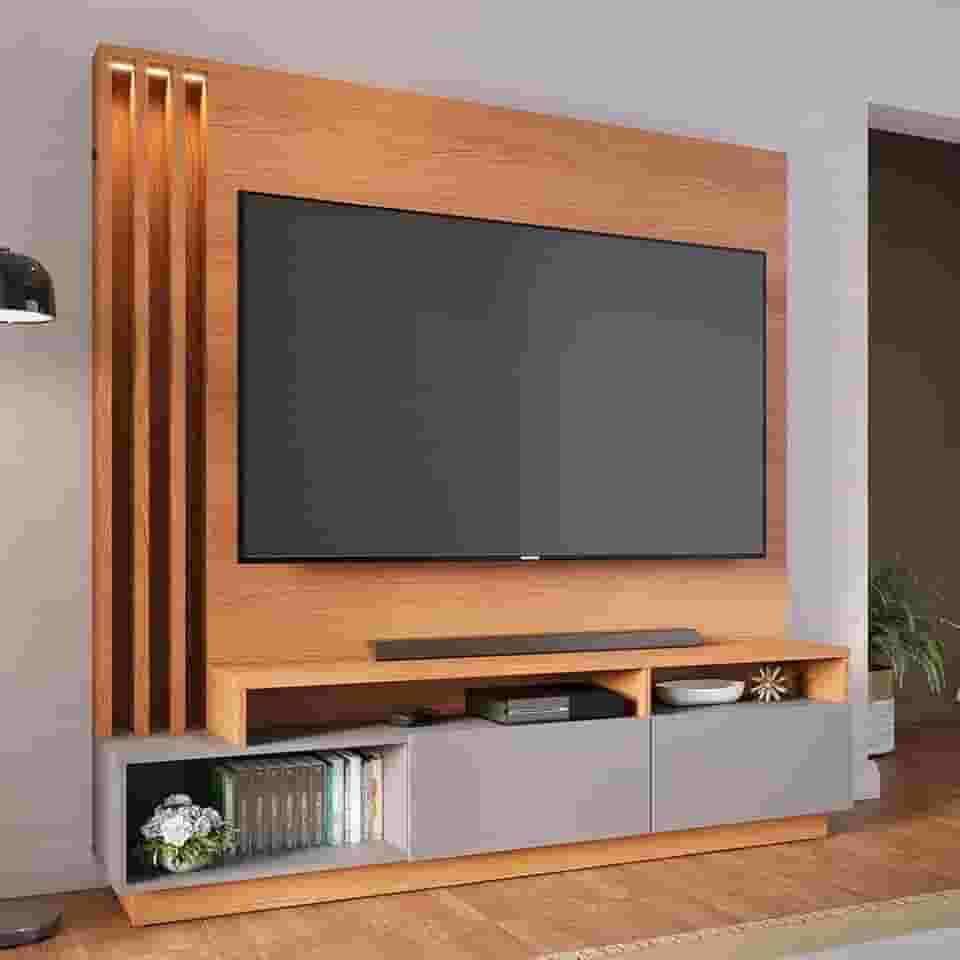 Estante Home Theater com Led Para TV até 75 Polegadas 2 Portas Humaitá