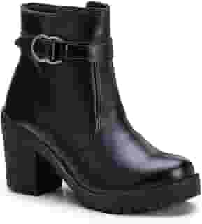 Coturno Feminino Salto e Fivela Bota Frio Rodeio Casual Trabalho Confortável e Leve