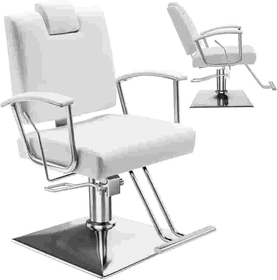 Apllamo Cadeira reclinável de barbeiro com encosto de cabeça - Bomba hidráulica resistente com altura ajustável, rotação de 360°, peso máximo de carga 200 libras, spa de salão, barbearia, cabeleireiro