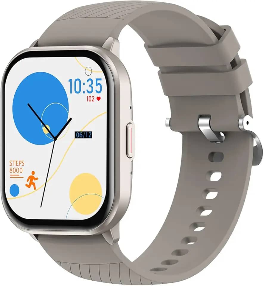 Relógio Digital Feminino Masculino Smartwatch Inteligente Bluetooth, Full Touch a Prova d 'água IP68 com 120+ Modos de Exercício e Esporte, Prata