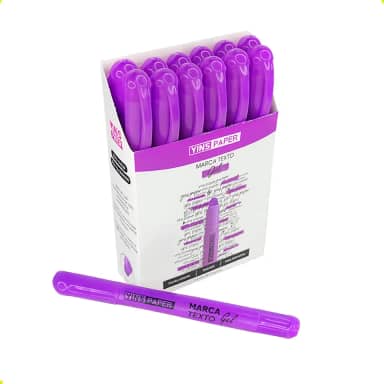 Marca Texto Gel Neon Caixa com 12 Unidades Para Bíblia Documentos Escola Não Mancha a Folha (Lilás)