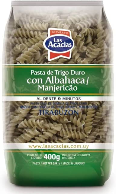 Macarrão de Sêmola de Trigo Durum com Manjericão Fusilli Las Acacias 400g