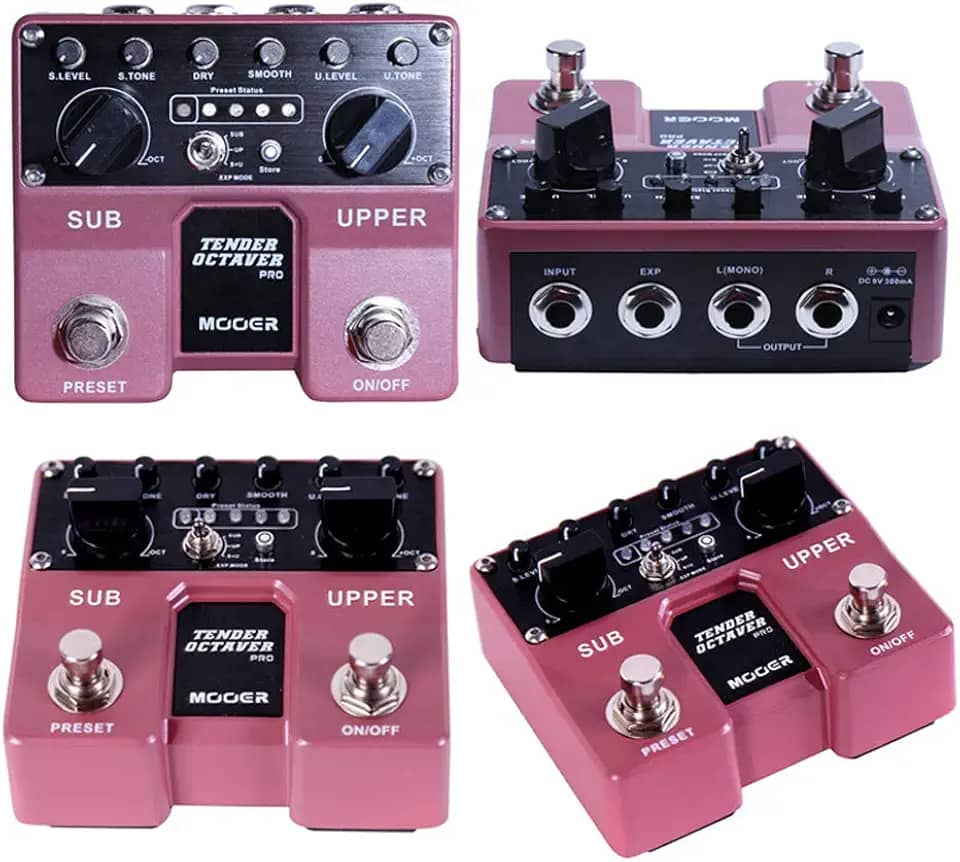Mooer Pedal Oitavador Digital Tender Octaver Pro TOC1 | para Guitarra, Controles Independentes de Volume, Tonalidade e Pitch para Oitavas Acima e Abaixo, 4 Presets, Saídas Estéreo