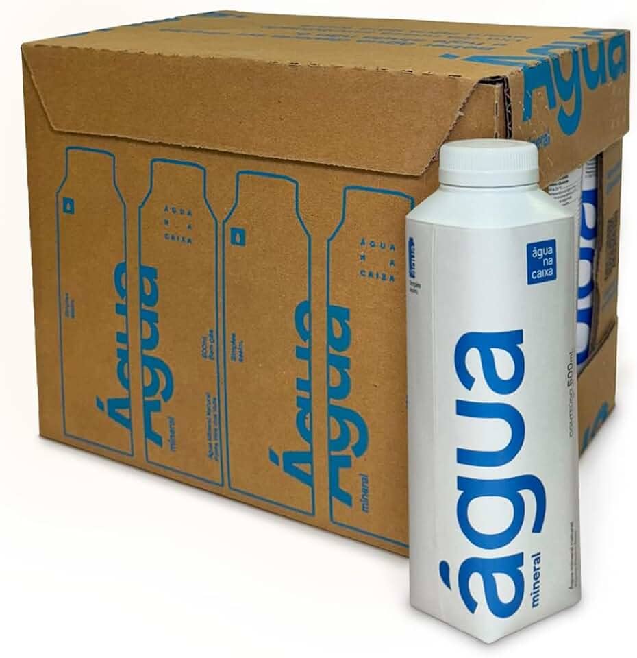 Água na Caixa 500ml | Pack com 12 unidades | Água Mineral sem gás | Tetrapak | Embalagem reutilizável, 100% Reciclável, 88% renovável, carbono neutro / Sustentável