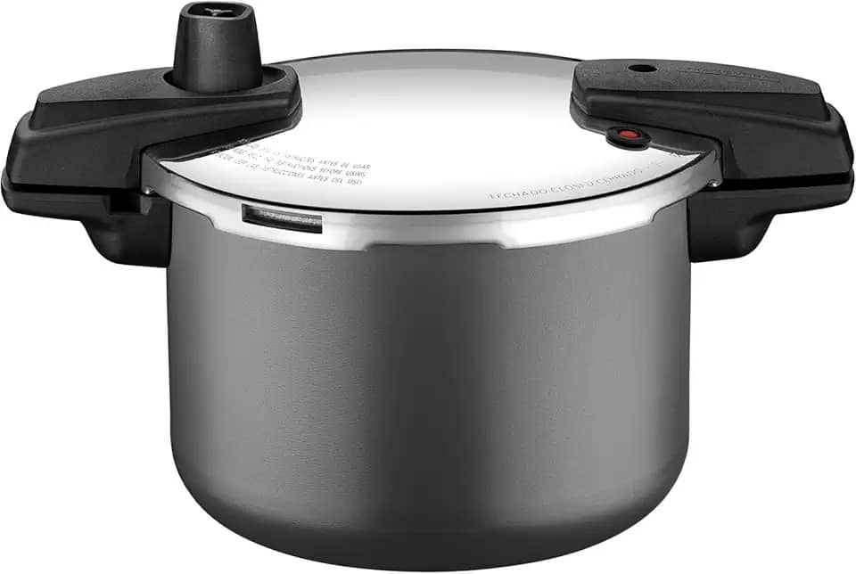 Panela De Pressão Tramontina Arizona Induction Em Alumínio Com Revestimento Interno E Externo Em Antiaderente Starflon Max Titânio 20 Cm 4,5 L