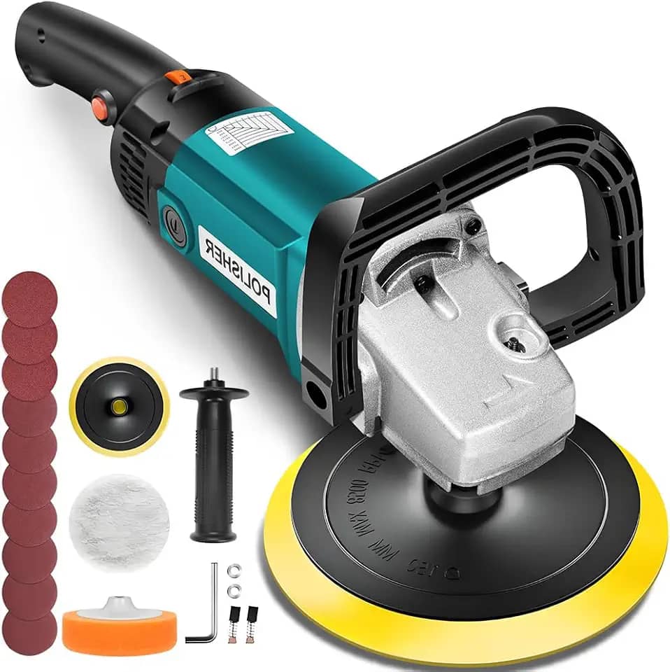 Hezaru Politriz 1400W, 3000RPM, 110V, Automotiva, Multiuso, Roto Orbital, Mais Verde, Ferro Metal